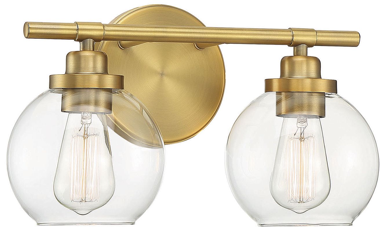 Image 3 Carson 2-Light Bathroom Vanity Light in Warm Brass more views