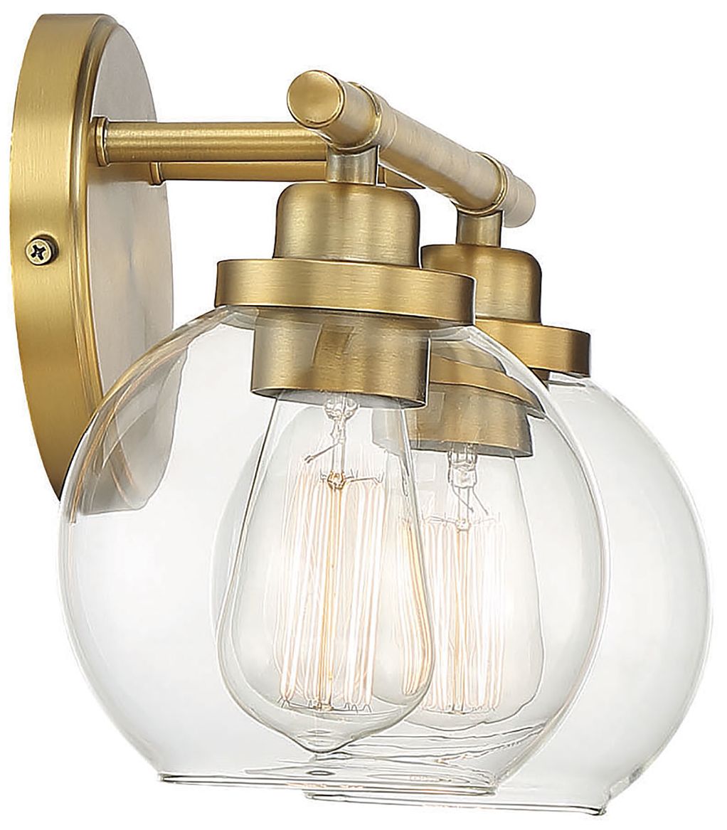 Image 5 Carson 2-Light Bathroom Vanity Light in Warm Brass more views