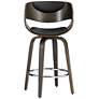 6_Carson 23 1/2" Black Faux Leather Swivel Counter Stools Set of 2 more views