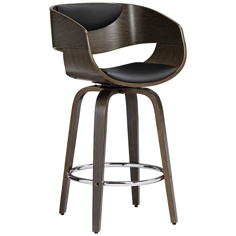 Image 3 Carson 23 1/2 inch High Black and Gray Swivel Modern Counter Stool
