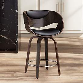 Image2 of Carson 23 1/2" High Black and Gray Swivel Modern Counter Stool