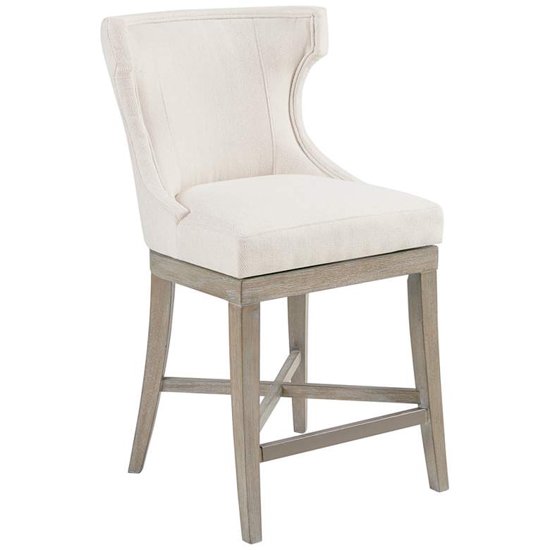 Image 2 Carson 25 1/4 inch Cream and Reclaimed Gray Swivel Counter Stool