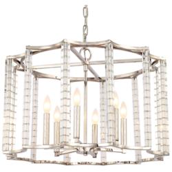Carson 28"W Polished Nickel and Crystal 6-Light Chandelier