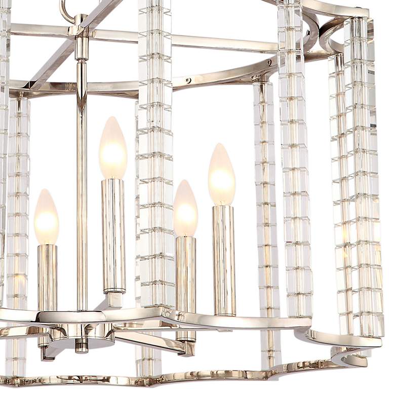 Image 3 Carson 28 inchW Polished Nickel and Crystal 6-Light Chandelier more views