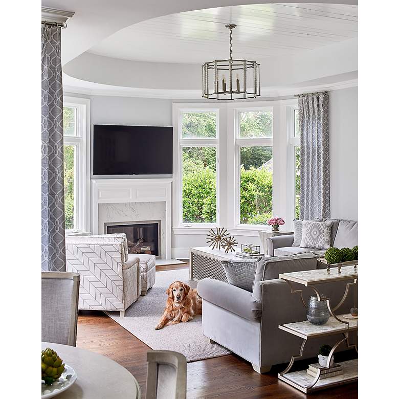 Image 6 Carson 28"W Polished Nickel and Crystal 6-Light Chandelier more views