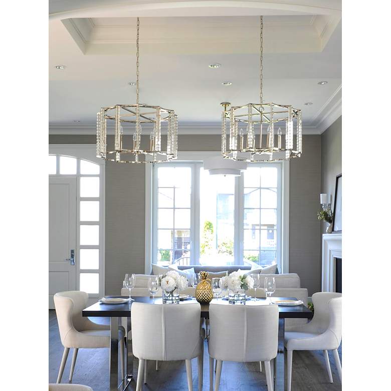 Image 7 Carson 28"W Polished Nickel and Crystal 6-Light Chandelier more views