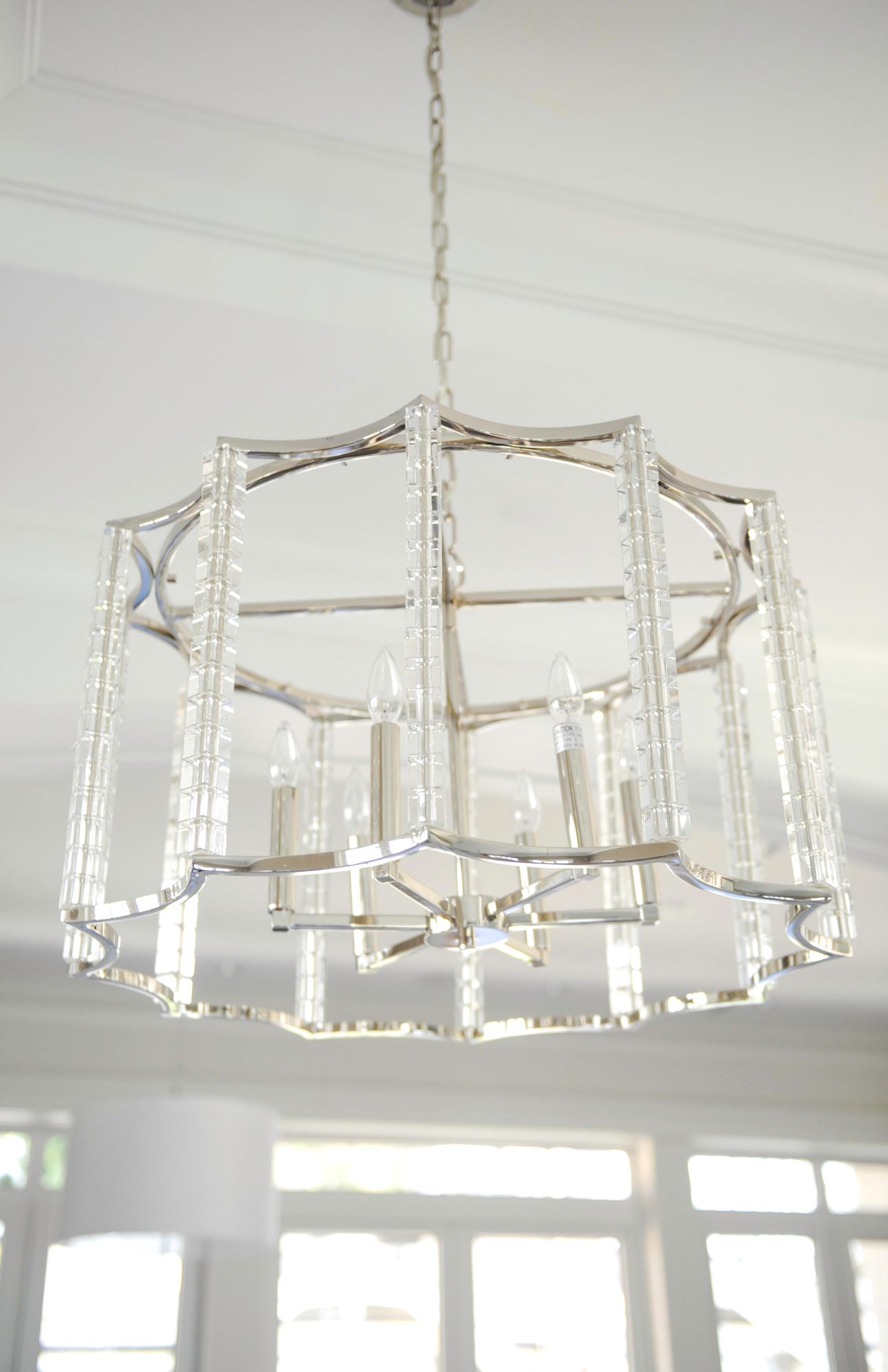 Carson 28"W Polished Nickel and Crystal 6-Light Chandelier