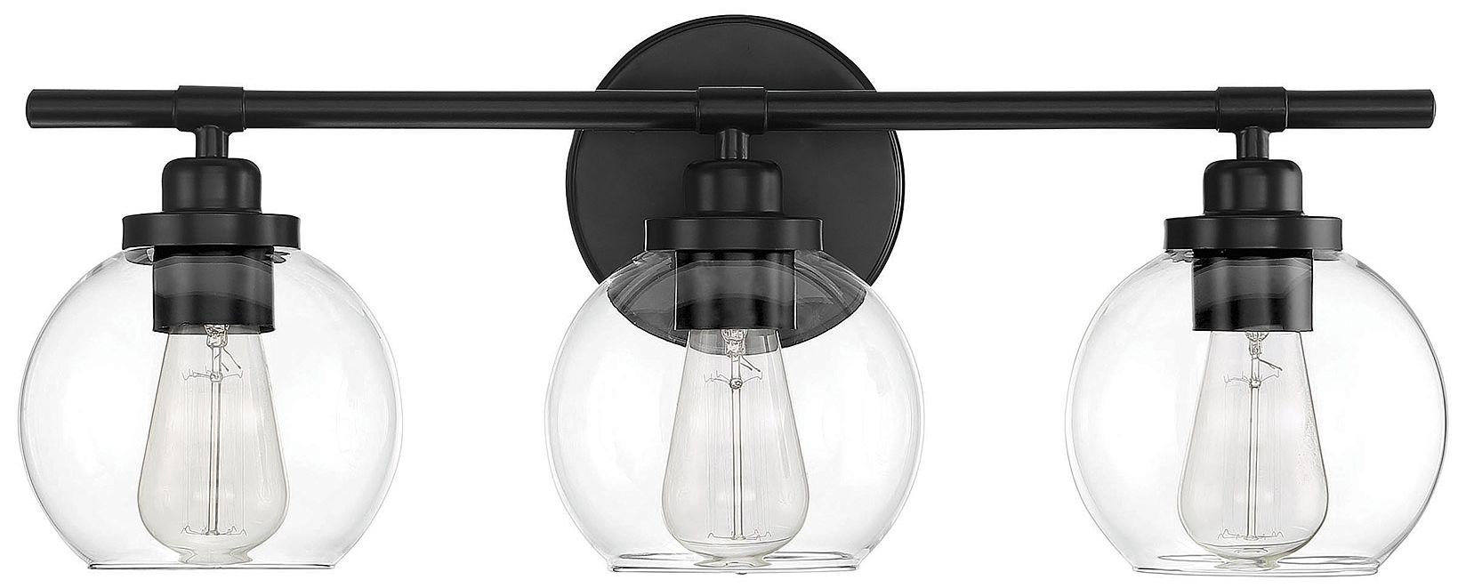 Image 2 Carson 3-Light Bathroom Vanity Light in Matte Black more views