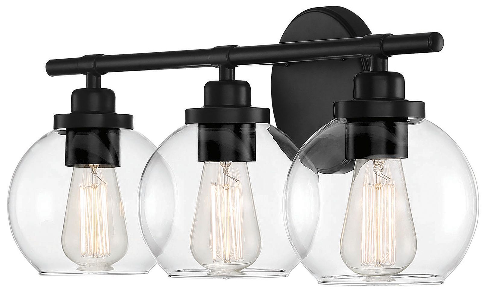 Image 4 Carson 3-Light Bathroom Vanity Light in Matte Black more views