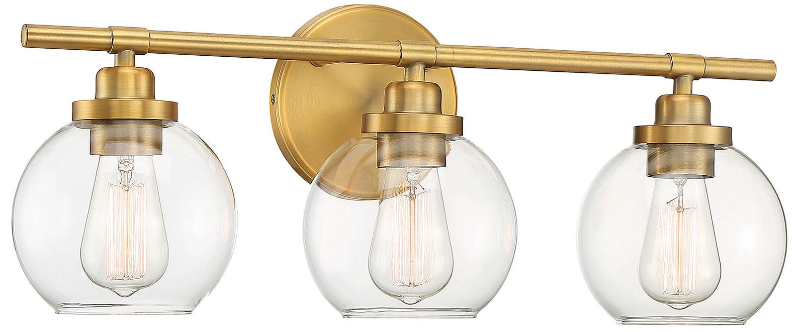 Image 3 Carson 3-Light Bathroom Vanity Light in Warm Brass more views