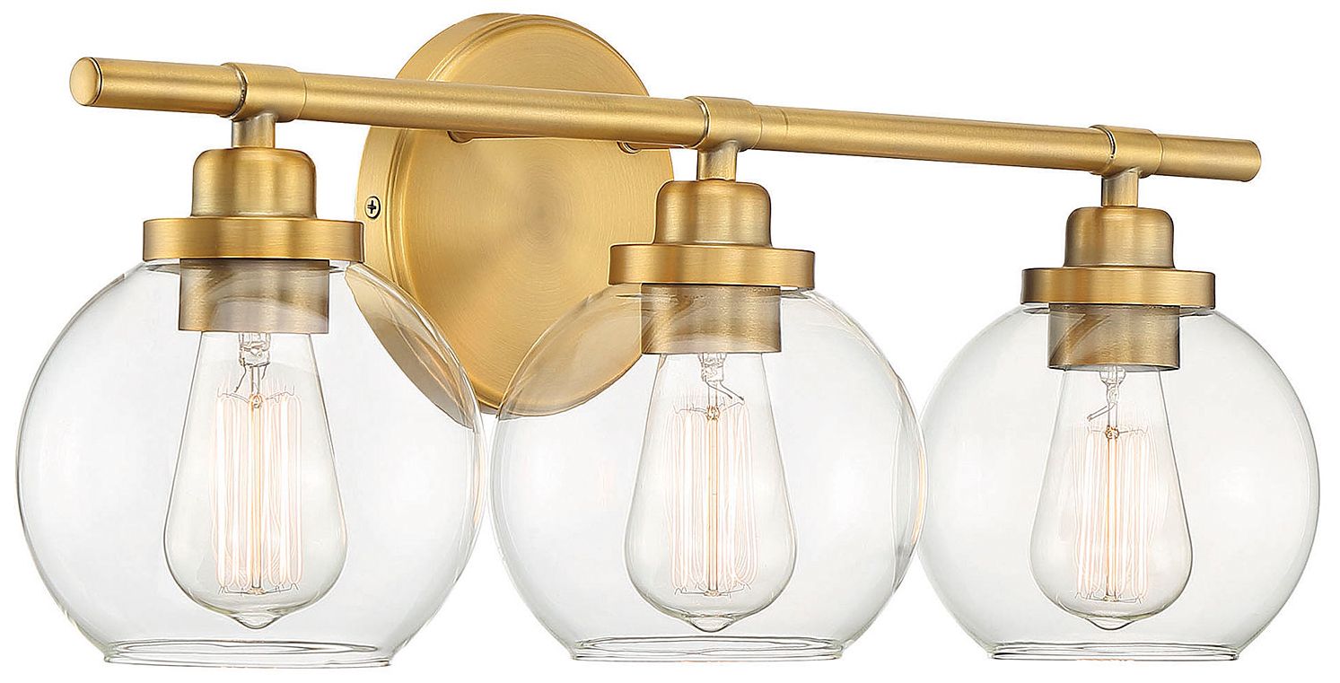 Image 4 Carson 3-Light Bathroom Vanity Light in Warm Brass more views