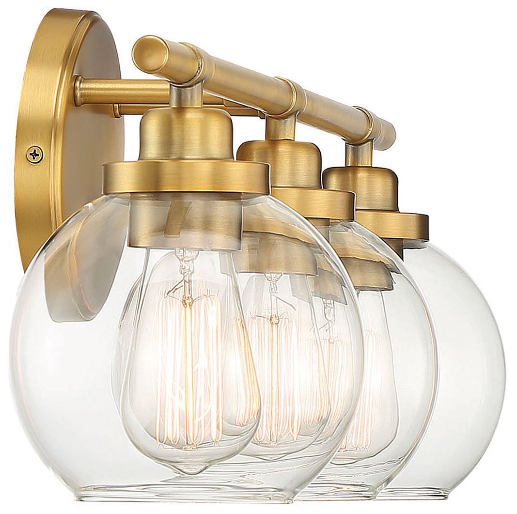 Image 5 Carson 3-Light Bathroom Vanity Light in Warm Brass more views