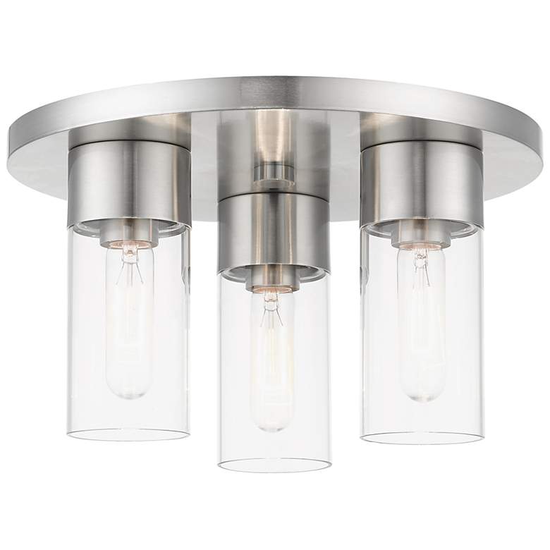 Image 2 Carson 3 Light Brushed Nickel Flush Mount