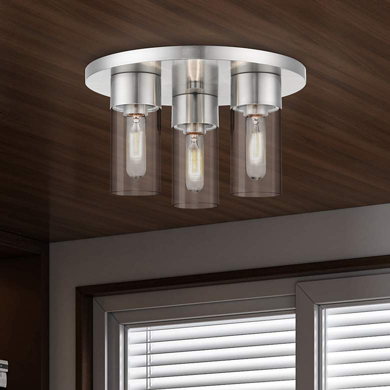 Image 1 Carson 3 Light Brushed Nickel Flush Mount