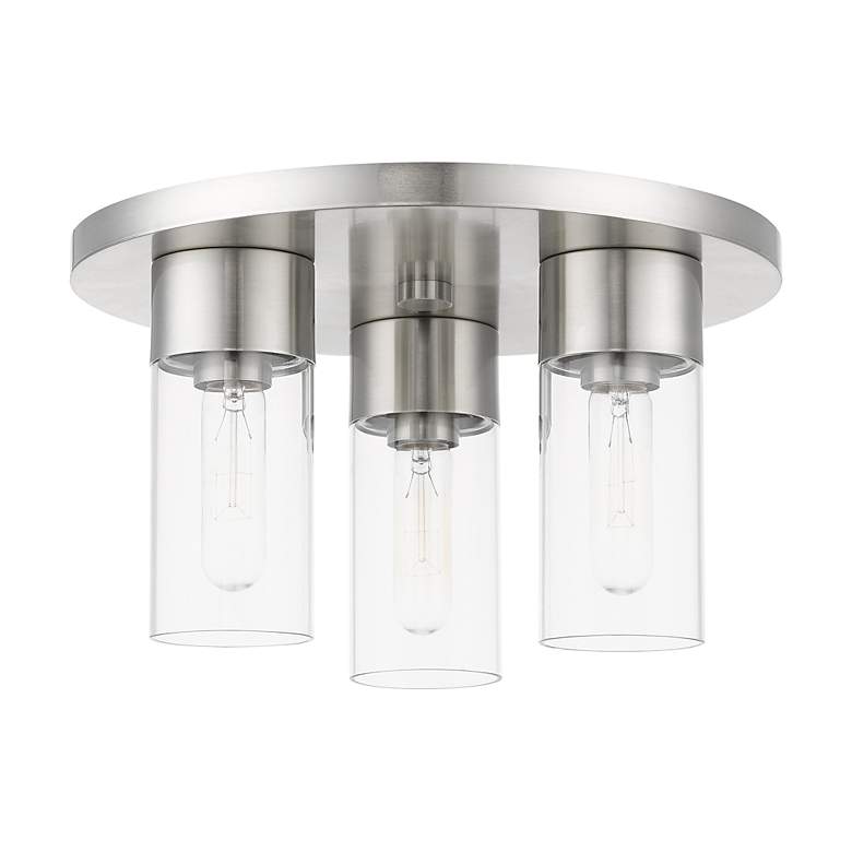 Image 3 Carson 3 Light Brushed Nickel Flush Mount more views