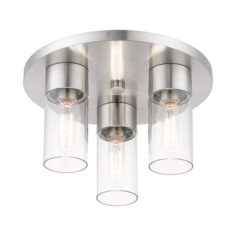 Image 5 Carson 3 Light Brushed Nickel Flush Mount more views