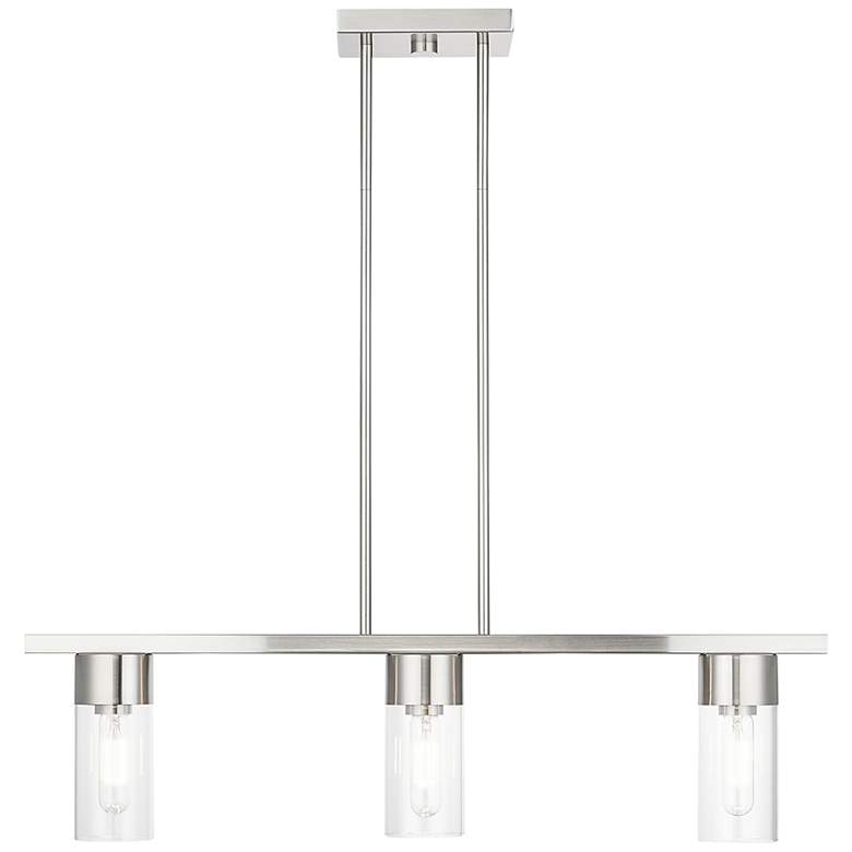 Image 3 Carson 30" Wide Brushed Nickel 3-Light Linear Chandelier