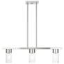 3_Carson 30" Wide Brushed Nickel 3-Light Linear Chandelier