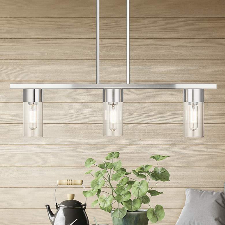 Image 2 Carson 30" Wide Brushed Nickel 3-Light Linear Chandelier
