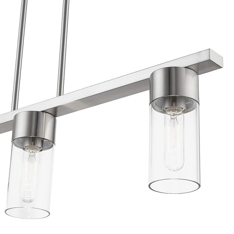 Image 5 Carson 30" Wide Brushed Nickel 3-Light Linear Chandelier more views