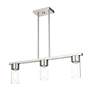 5_Carson 30" Wide Brushed Nickel 3-Light Linear Chandelier more views