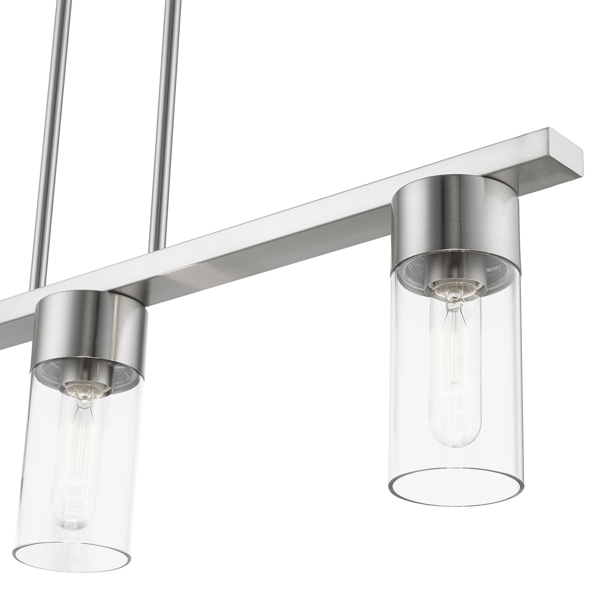 Carson 30" Wide Brushed Nickel 3-Light Linear Chandelier in scene