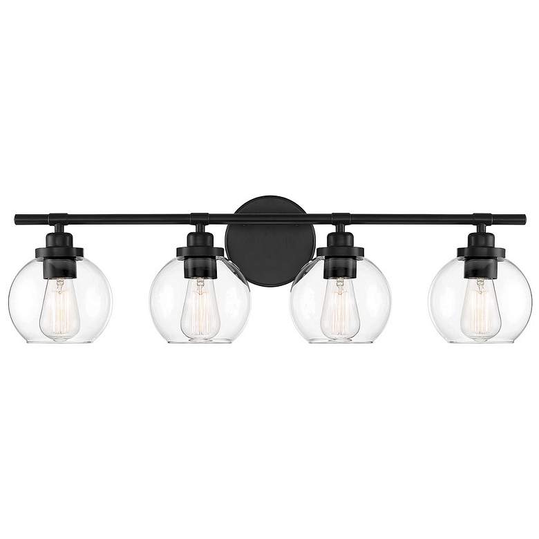 Image 1 Carson 30" Wide Matte Black 4-Light Vanity Bath Light