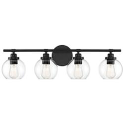 Carson 30" Wide Matte Black 4-Light Vanity Bath Light