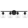 Thumbnail2 of Carson 30" Wide Matte Black 4-Light Vanity Bath Light more views