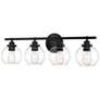 Thumbnail3 of Carson 30" Wide Matte Black 4-Light Vanity Bath Light more views