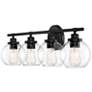 Thumbnail4 of Carson 30" Wide Matte Black 4-Light Vanity Bath Light more views