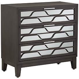 Image3 of Carson 33 3/4" Wide Mirrored 3-Drawer Wood Accent Chest