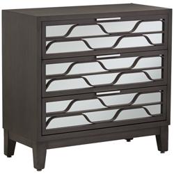 Carson 33 3/4&quot; Wide Mirrored 3-Drawer Wood Accent Chest
