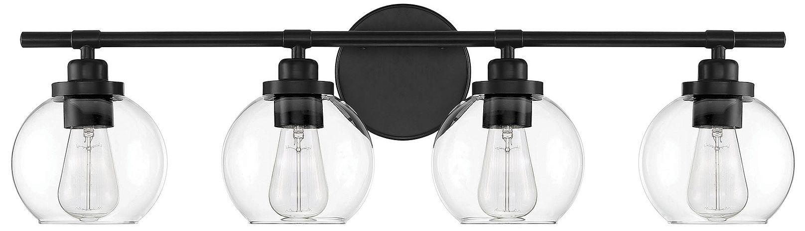 Image 2 Carson 4-Light Bathroom Vanity Light in Matte Black more views