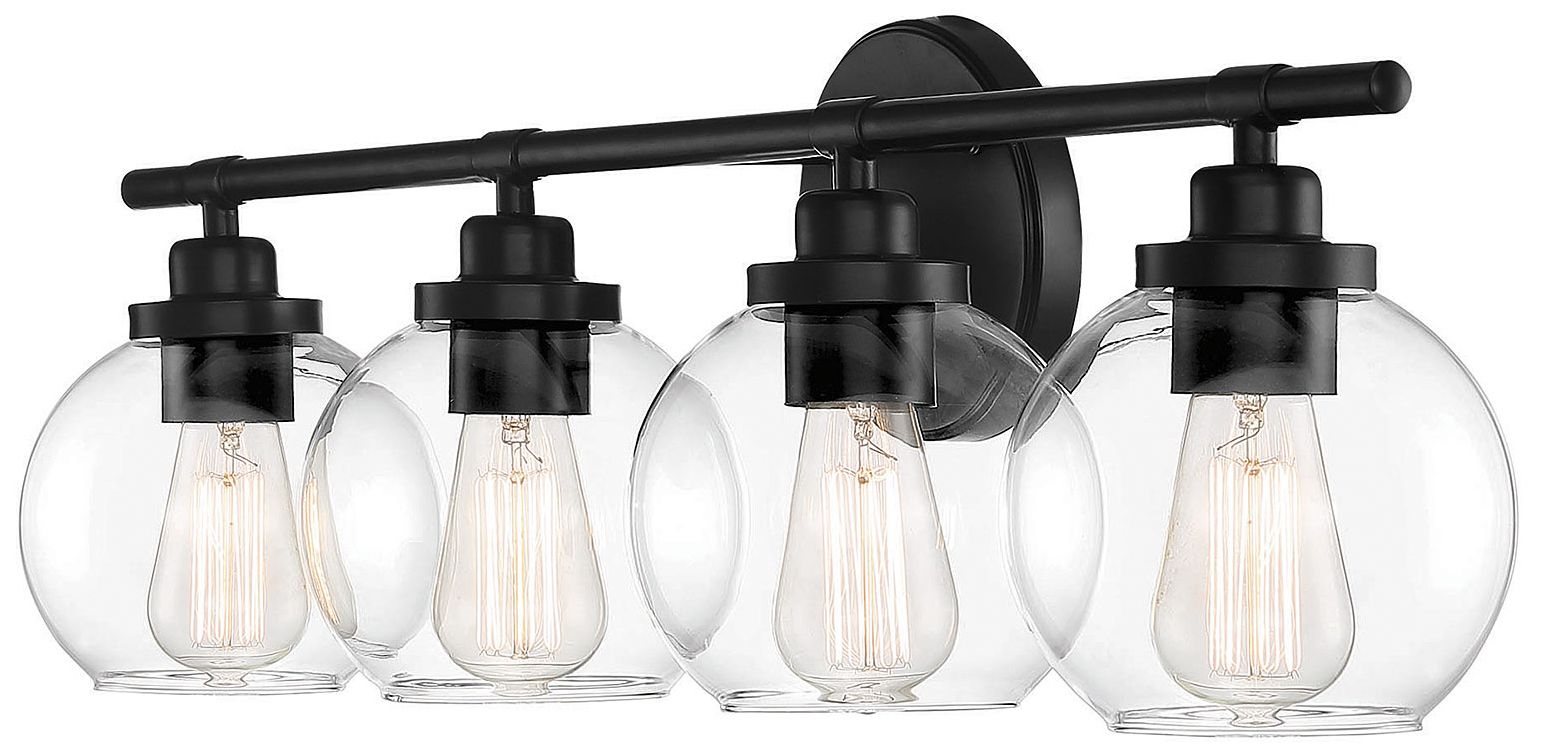 Image 4 Carson 4-Light Bathroom Vanity Light in Matte Black more views