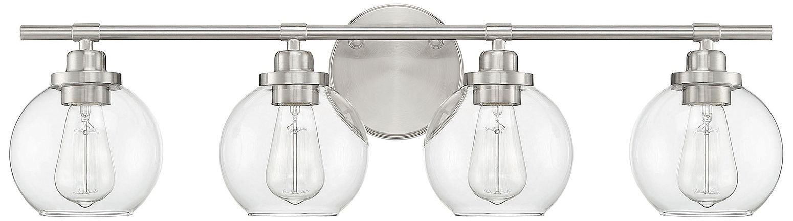 Image 2 Carson 4-Light Bathroom Vanity Light in Satin Nickel more views