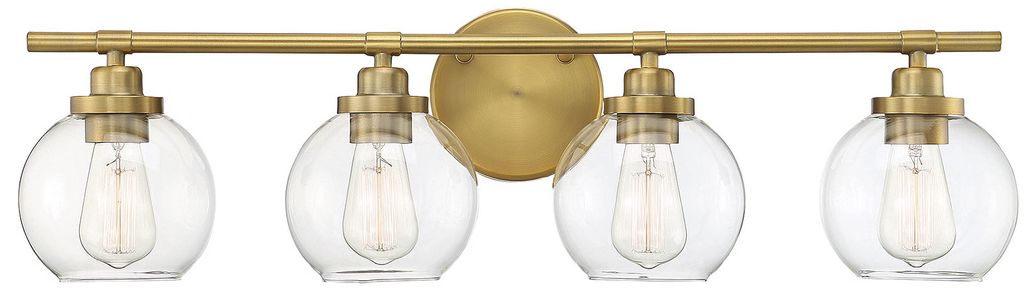 Carson 4-Light Bathroom Vanity Light in Warm Brass