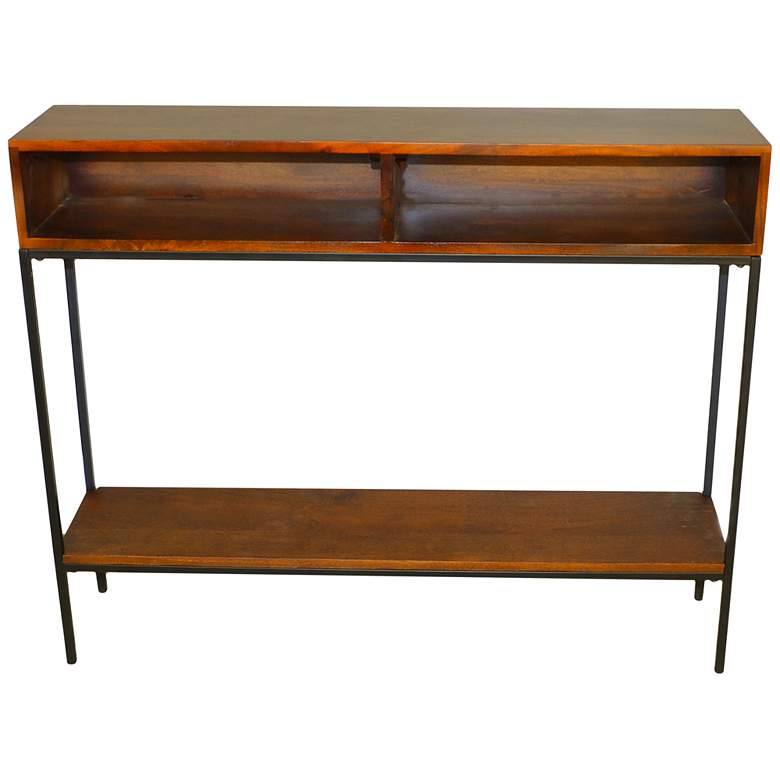 Image 2 Carson 42" Wide Chestnut Wood Rectangular Console Table