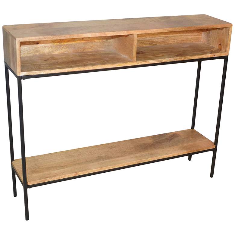 Image 2 Carson 42" Wide Natural Wood Rectangular Console Table