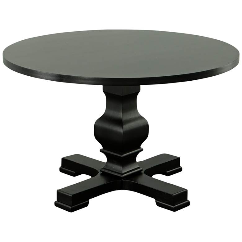 Image 2 Carson 47 1/4" Wide Black Wood Round Dining Pedestal Table