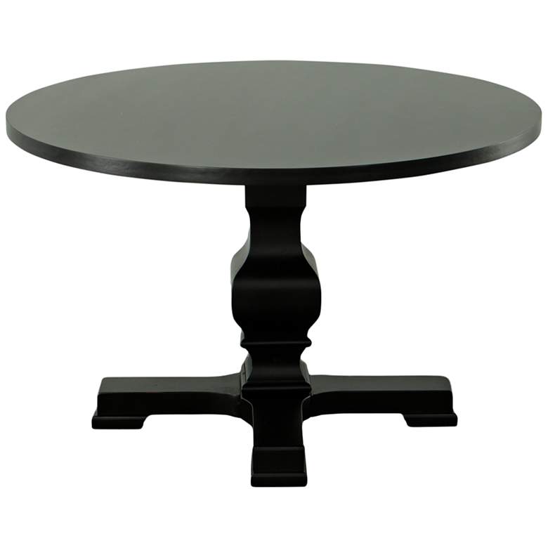 Image 4 Carson 47 1/4" Wide Black Wood Round Dining Pedestal Table more views