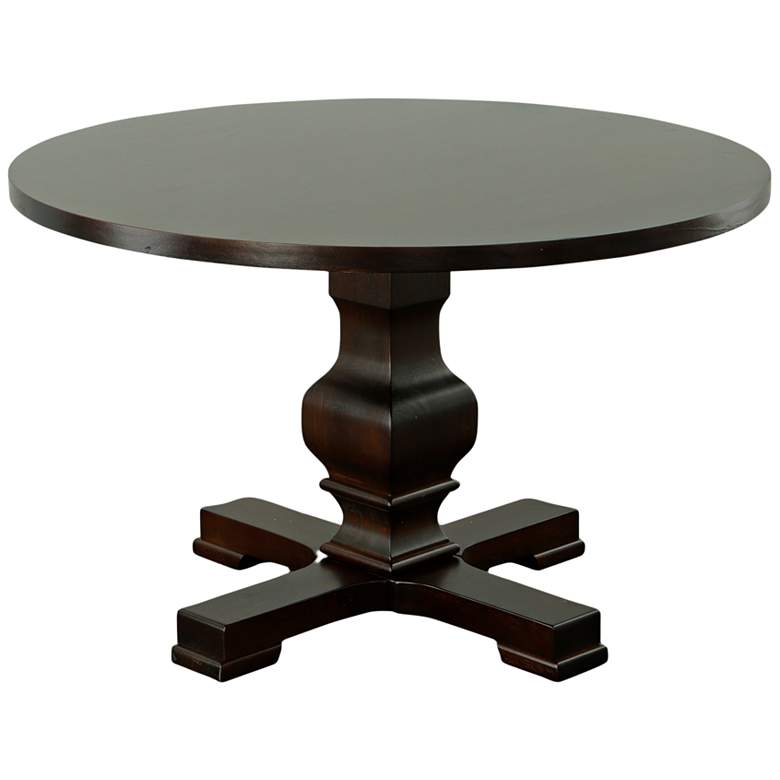 Image 2 Carson 47 1/4"W Espresso Wood Round Dining Pedestal Table