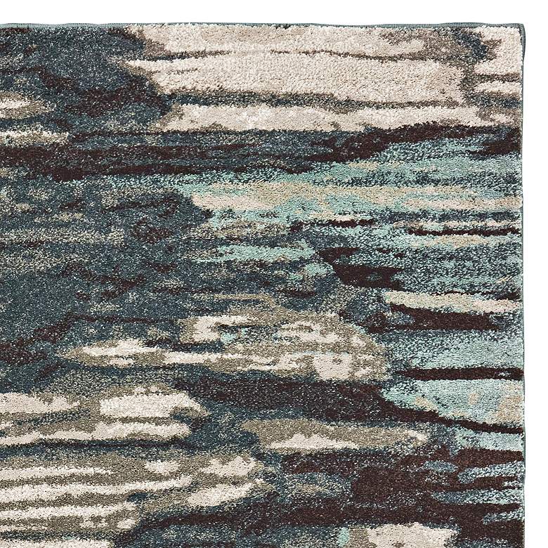 Image 2 Carson 5&#39;3 inchx7&#39;3 inch Blue and Ivory Abstract Area Rug more views