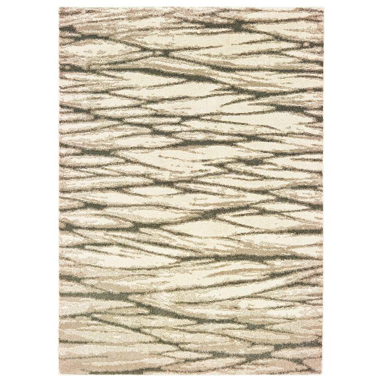 Carson 5&#39;3&quot;x7&#39;3&quot; Ivory and Sand Abstract Area Rug