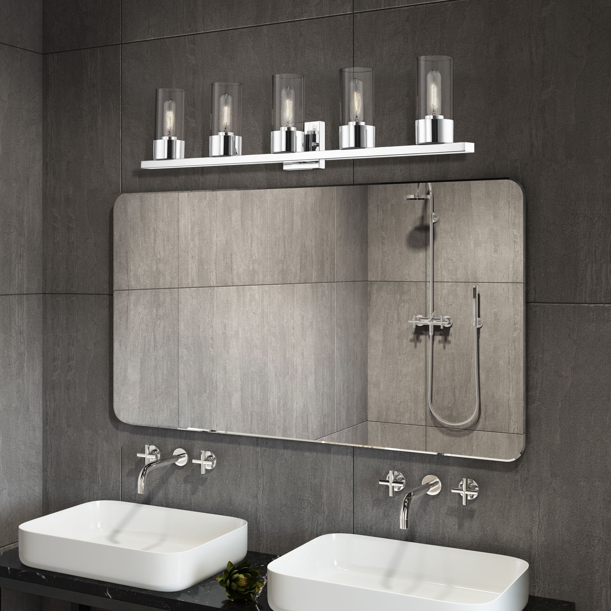 Carson 5 Light Polished Chrome Vanity Sconce