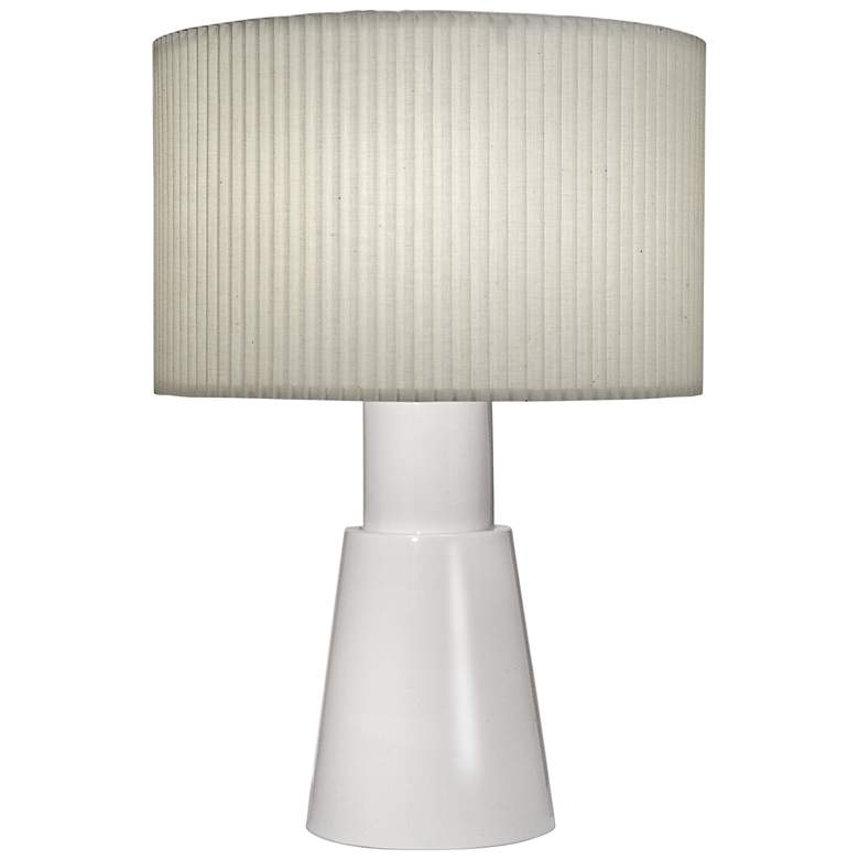 Image 1 Carson Converse Gloss White Accent Table Lamp w/ Linen Shade
