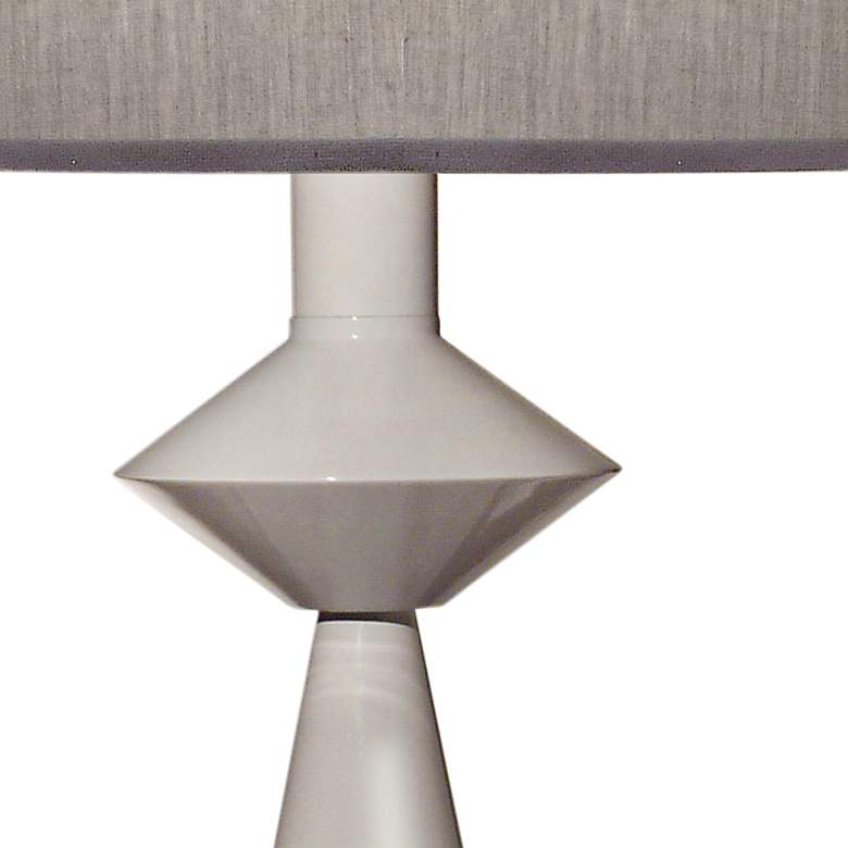 Image 2 Carson Converse Gloss White Cone Table Lamp w/ Gray Shade more views