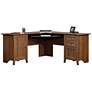 5_Carson Forge 66 1/4"W Washington Cherry Corner Computer Desk more views