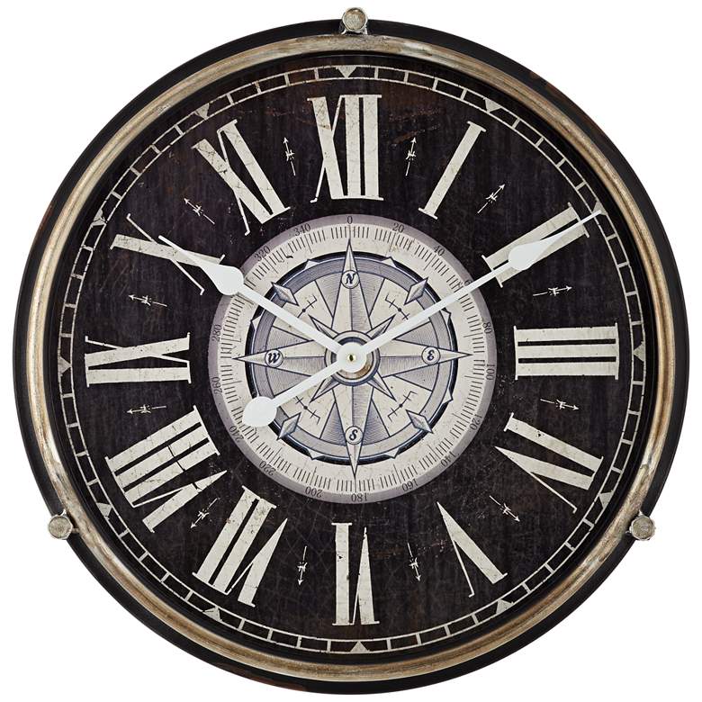 Image 2 Carson Glossy Black 21 1/4" High Round Metal Wall Clock