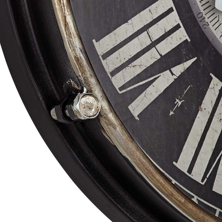Image 4 Carson Glossy Black 21 1/4" High Round Metal Wall Clock more views